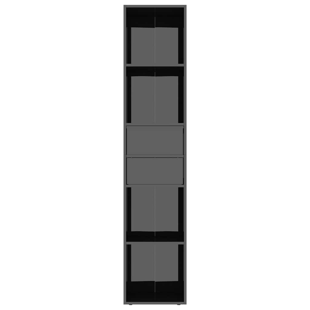 Book Cabinet High Gloss Black 36x30x171 cm Engineered Wood