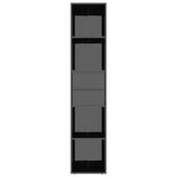 Book Cabinet High Gloss Black 36x30x171 cm Engineered Wood