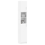 Bathroom Cabinet White 32x25.5x190 cm Engineered Wood - Side View
