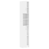 Bathroom Cabinet White 32x25.5x190 cm Engineered Wood - Rear View