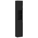 Bathroom Cabinet Black 32x25.5x190 cm Engineered Wood