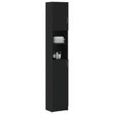 Bathroom Cabinet Black 32x25.5x190 cm Engineered Wood - Side View