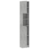 Bathroom Cabinet Concrete Grey 32x25.5x190 cm Engineered Wood - Rear View