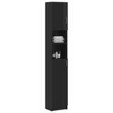 Bathroom Cabinet High Gloss Black 32x25.5x190 cm Engineered Wood - Side View
