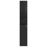 Bathroom Cabinet High Gloss Black 32x25.5x190 cm Engineered Wood