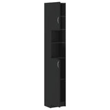 Bathroom Cabinet High Gloss Black 32x25.5x190 cm Engineered Wood - Rear View