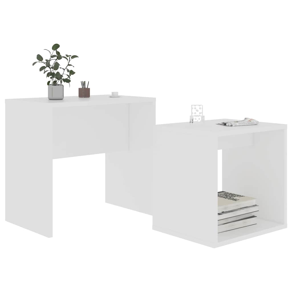 Coffee Table Set White 48x30x45 cm Engineered Wood