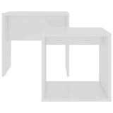 Coffee Table Set White 48x30x45 cm Engineered Wood - Top-Down View