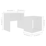 Coffee Table Set White 48x30x45 cm Engineered Wood