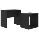 Coffee Table Set Black 48x30x45 cm Engineered Wood - Front View