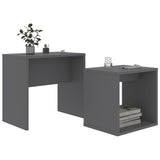 Coffee Table Set Grey 48x30x45 cm Engineered Wood - Side View