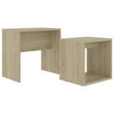 Coffee Table Set Sonoma Oak 48x30x45 cm Engineered Wood - Front View