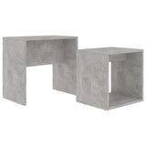 Coffee Table Set Concrete Grey 48x30x45 cm Engineered Wood - Front View