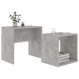 Coffee Table Set Concrete Grey 48x30x45 cm Engineered Wood - Side View