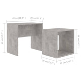 Coffee Table Set Concrete Grey 48x30x45 cm Engineered Wood - Rear View