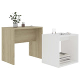 Coffee Table Set White and Sonoma Oak 48x30x45 cm Engineered Wood