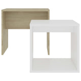 Coffee Table Set White and Sonoma Oak 48x30x45 cm Engineered Wood