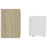Coffee Table Set White and Sonoma Oak 48x30x45 cm Engineered Wood