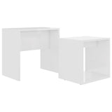 Coffee Table Set High Gloss White 48x30x45 cm Engineered Wood - Front View