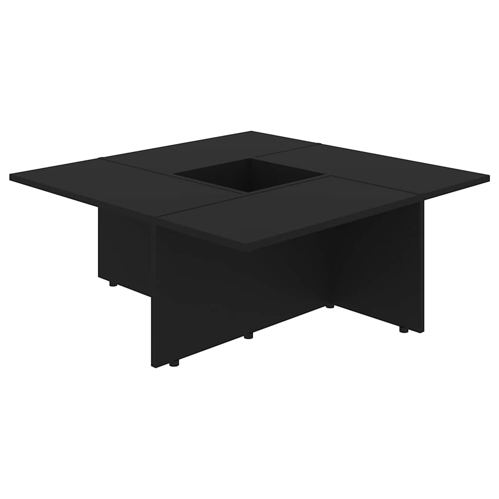 Coffee Table Black 79.5x79.5x30 cm Engineered Wood