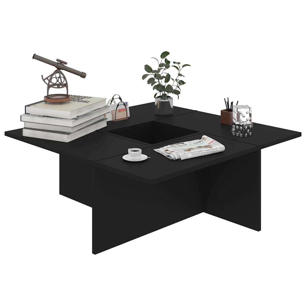 Coffee Table Black 79.5x79.5x30 cm Engineered Wood