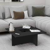 Coffee Table Black 79.5x79.5x30 cm Engineered Wood
