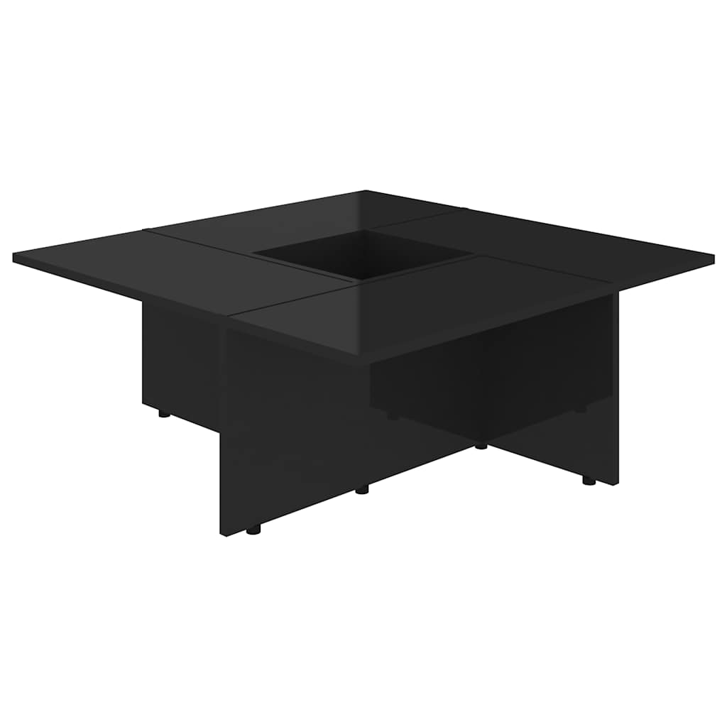 Coffee Table High Gloss Black 79.5x79.5x30 cm Engineered Wood