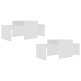 Coffee Table Set White 100x48x40 cm Engineered Wood - 45-Degree Angle