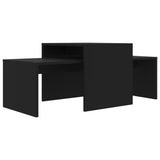 Coffee Table Set Black 100x48x40 cm Engineered Wood - Front View