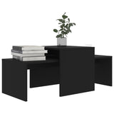 Coffee Table Set Black 100x48x40 cm Engineered Wood - Side View