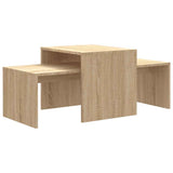 Coffee Table Set Sonoma Oak 100x48x40 cm Engineered Wood - Front View