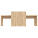 Coffee Table Set Sonoma Oak 100x48x40 cm Engineered Wood - Top-Down View