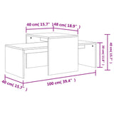 Coffee Table Set Sonoma Oak 100x48x40 cm Engineered Wood