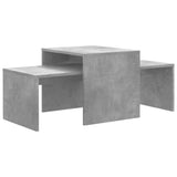 Coffee Table Set Concrete Grey 100x48x40 cm Engineered Wood - Front View