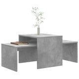 Coffee Table Set Concrete Grey 100x48x40 cm Engineered Wood - Side View