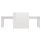 Coffee Table Set High Gloss White 100x48x40 cm Engineered Wood - Top-Down View