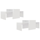 Coffee Table Set High Gloss White 100x48x40 cm Engineered Wood - 45-Degree Angle
