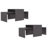 Coffee Table Set High Gloss Grey 100x48x40 cm Engineered Wood