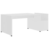 Coffee Table White 90x45x35 cm Engineered Wood - Front View