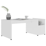 Coffee Table White 90x45x35 cm Engineered Wood - Side View