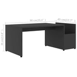 Coffee Table Grey 90x45x35 cm Engineered Wood - Rear View