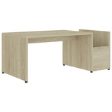 Coffee Table Sonoma Oak 90x45x35 cm Engineered Wood - Front View