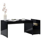 Coffee Table High Gloss Black 90x45x35 cm Engineered Wood
