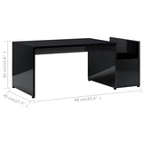 Coffee Table High Gloss Black 90x45x35 cm Engineered Wood - Rear View
