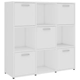 Book Cabinet White 90x30x90 cm Engineered Wood - Front View