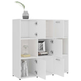 Book Cabinet White 90x30x90 cm Engineered Wood - Top-Down View