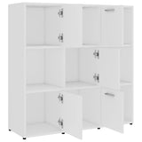 Book Cabinet White 90x30x90 cm Engineered Wood - 45-Degree Angle