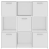 Book Cabinet White 90x30x90 cm Engineered Wood - Rear View