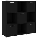 Book Cabinet Black 90x30x90 cm Engineered Wood - Front View