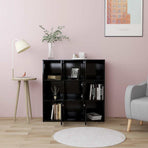 Book Cabinet Black 90x30x90 cm Engineered Wood